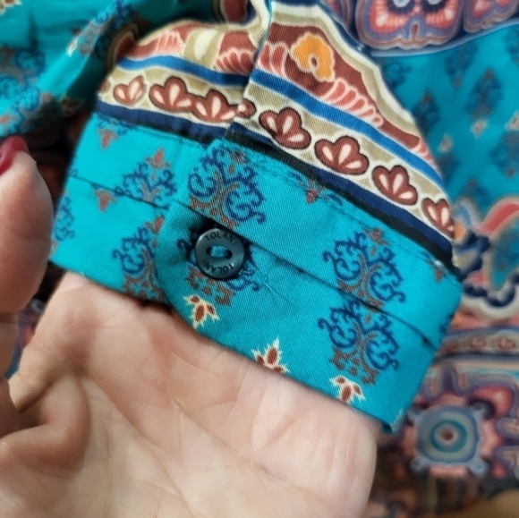 NWT Tolani Collection  small Geneva Teal tunic vneck - Picture 6 of 16